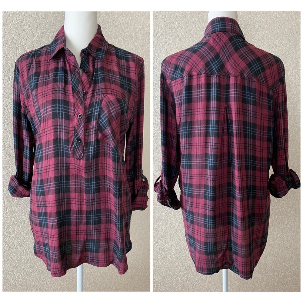 id:23 Pollak One Pocket Henley Top - x-small